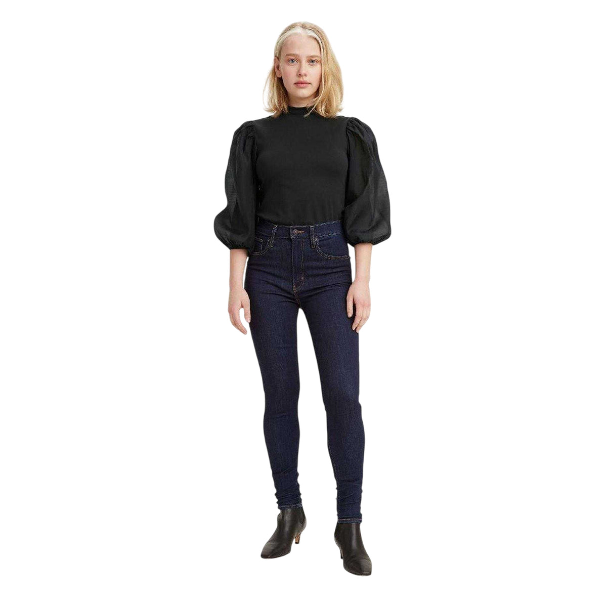 Denim - Side - Levis Womens-Ladies Mile High Cotton Blend Super Skinny Jeans