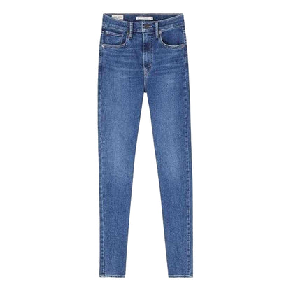 Denim-Blue Denim - Front - Levis Womens-Ladies Mile High Cotton Blend Super Skinny Jeans