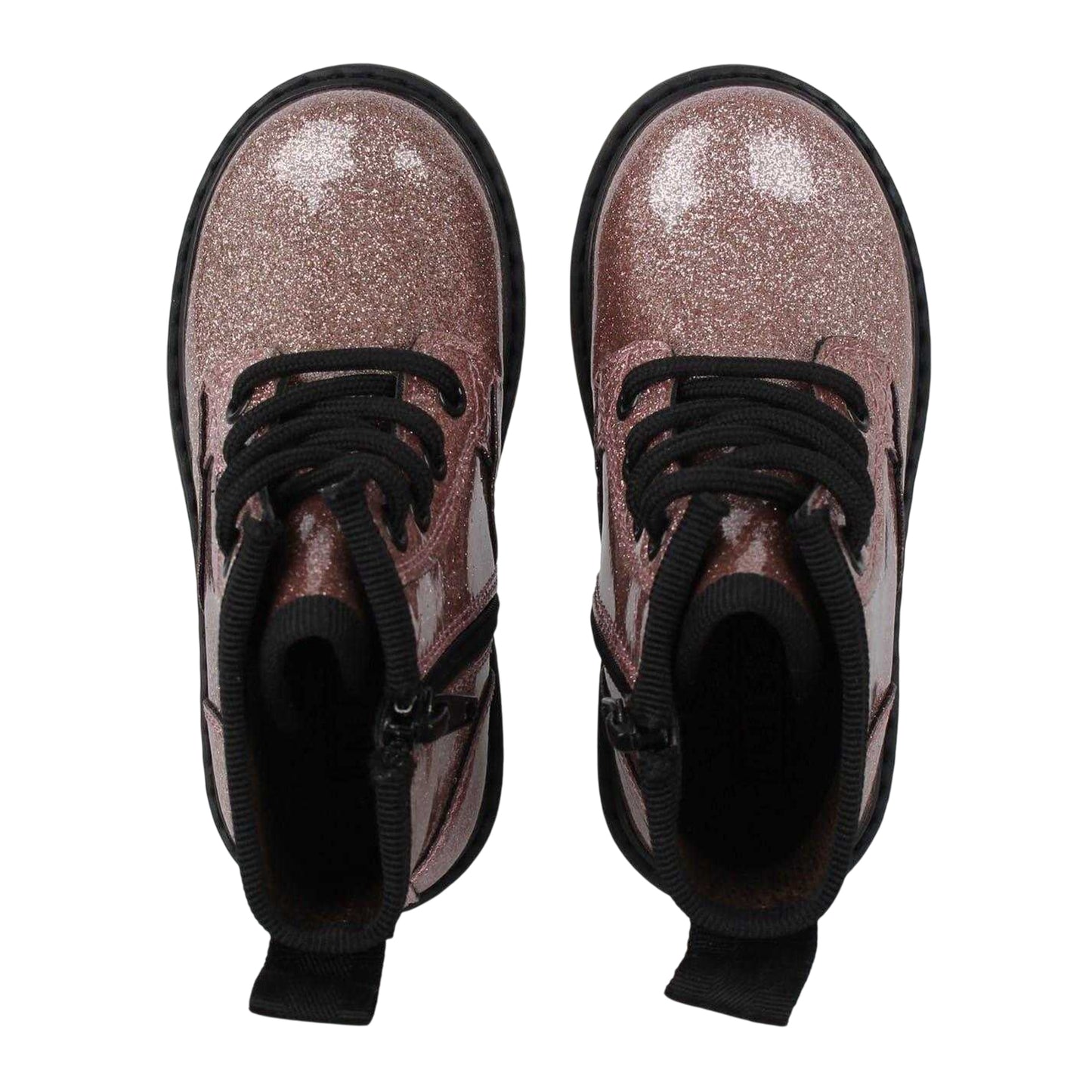 Pink - Pack Shot - Miso Girls Brandi Glitter Side Zip Block Heel Ankle Boots