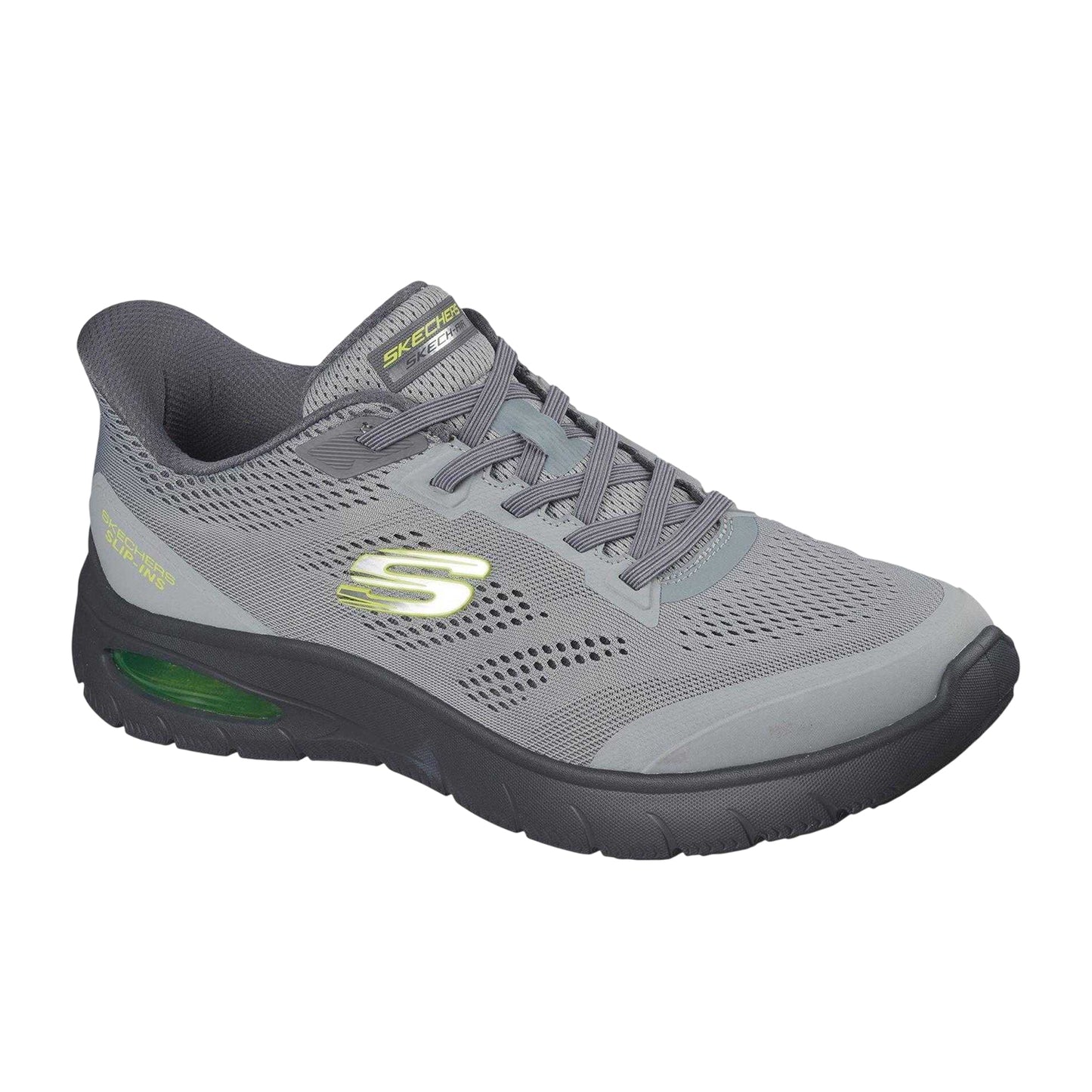 Grey - Front - Skechers Mens Slipair Sum Trainers