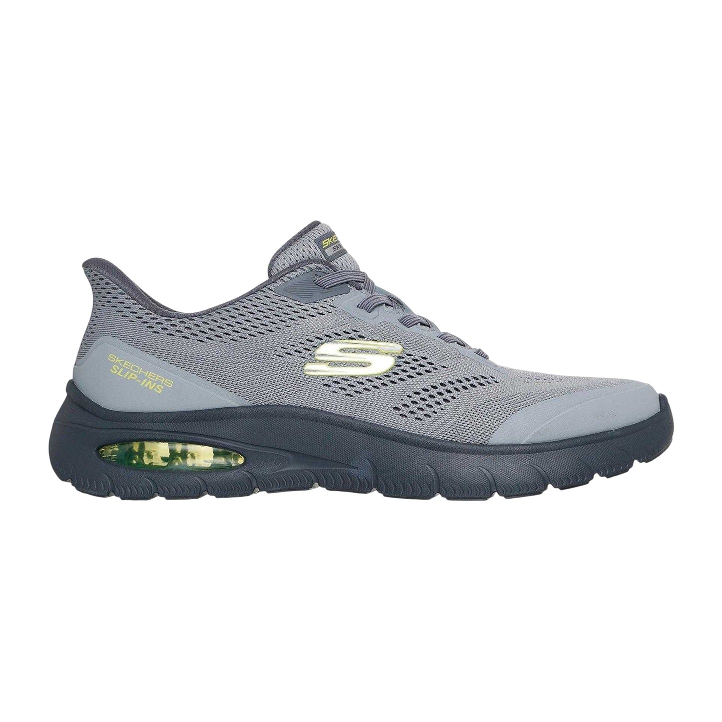 Grey - Side - Skechers Mens Slipair Sum Trainers