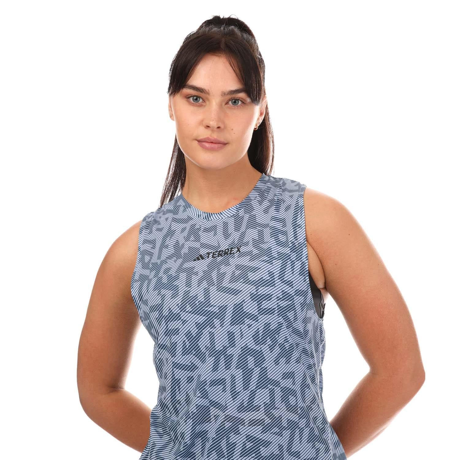 Blue - Side - Adidas Womens-Ladies Terrex Agravic Tank Top