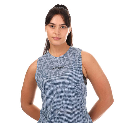 Blue - Side - Adidas Womens-Ladies Terrex Agravic Tank Top