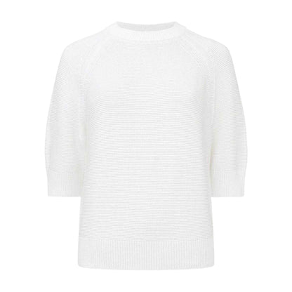 White - Front - French Connection Womens-Ladies Ribbed Relaxed Fit Jumper