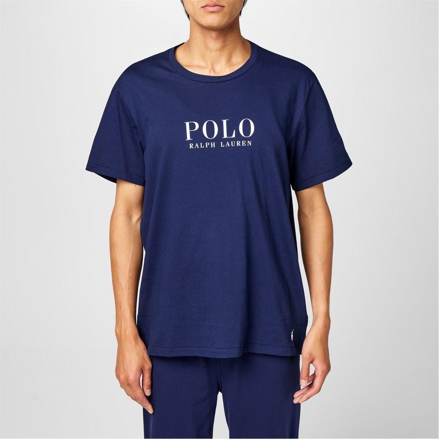 Navy - Front - Ralph Lauren Mens Polo Logo T-Shirt