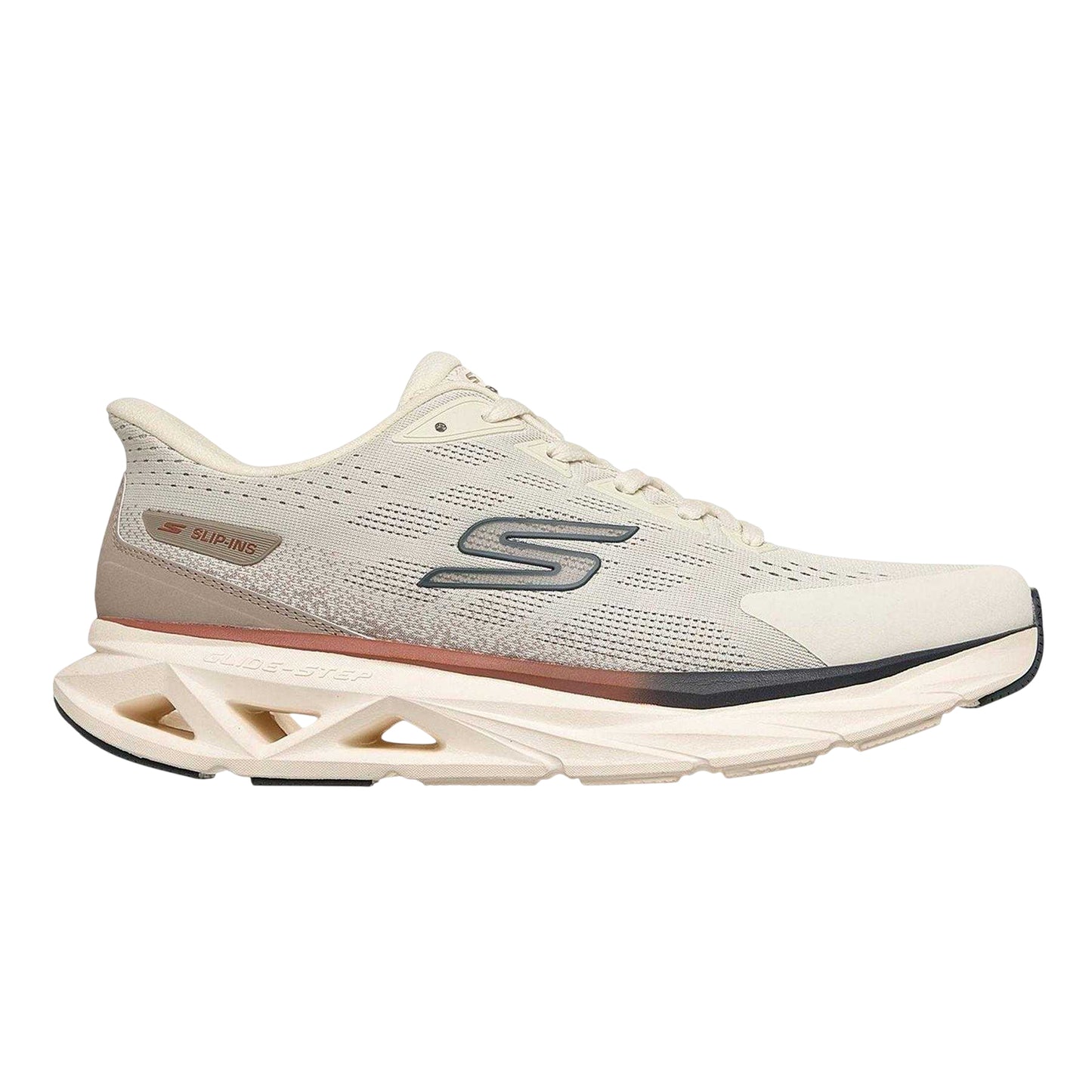 Natural - Side - Skechers Mens Glide step Vortex Trainers