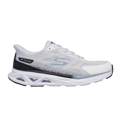 White-Black - Side - Skechers Mens Glide step Vortex Trainers