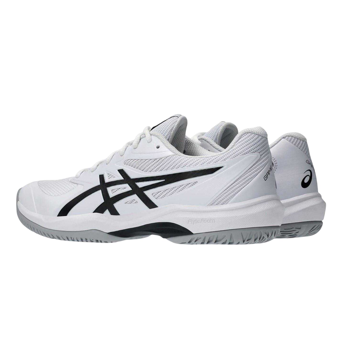 White-Black - Side - Asics Mens Game FF Tennis Shoes