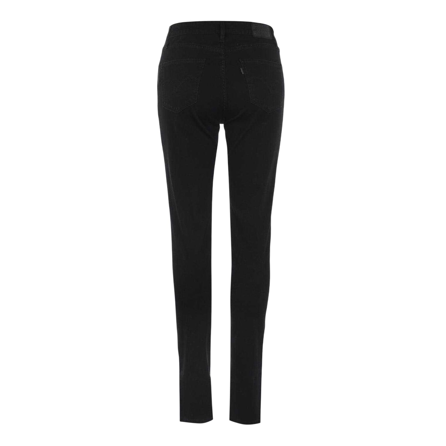 Dark Black - Back - Levis Womens-Ladies 721 Denim Skinny Jeans