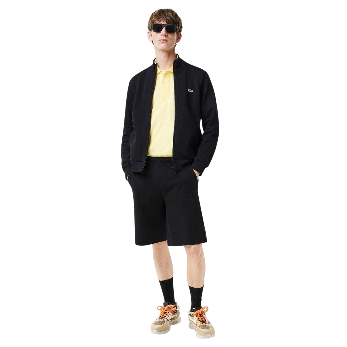 Black - Side - Lacoste Mens Full Zip Sweatshirt