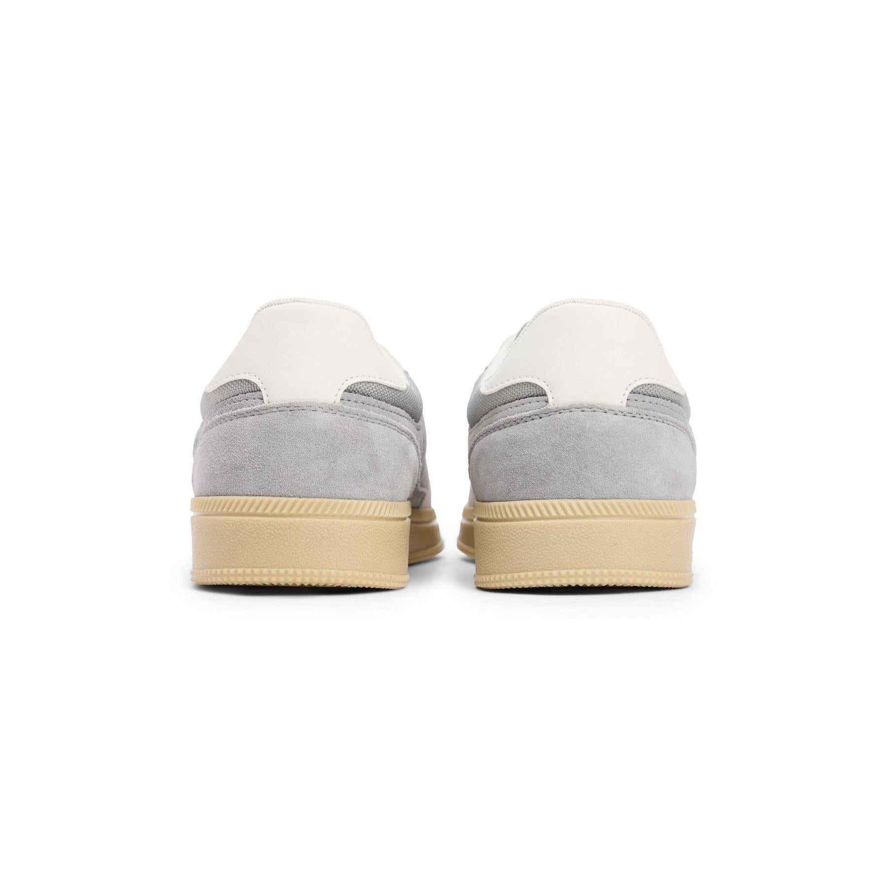 Grey - Side - Tommy Jeans Mens Greenwich Suede Low Cut Flat Trainers
