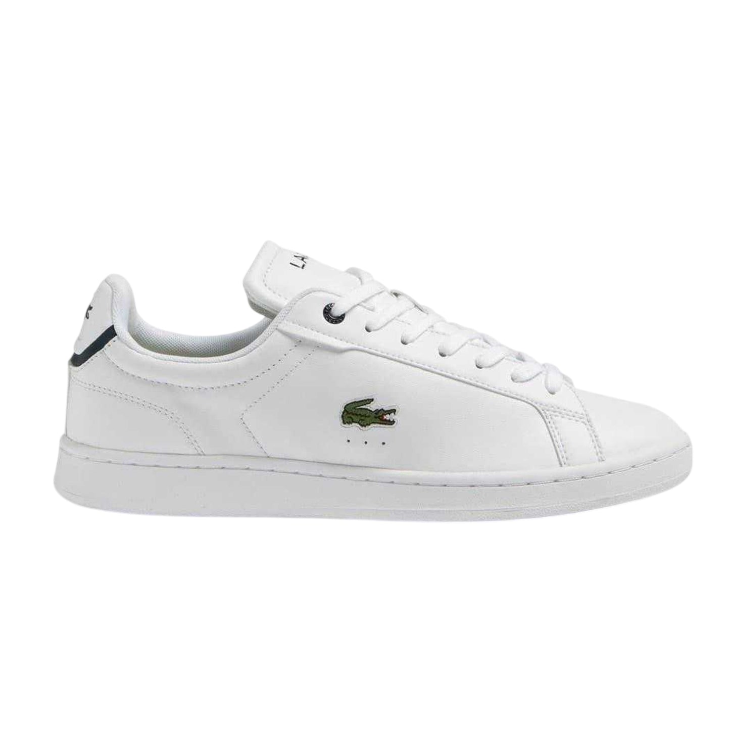 White-Navy - Front - Lacoste Mens Carnaby Pro 123 Nappa Leather Flat Trainers