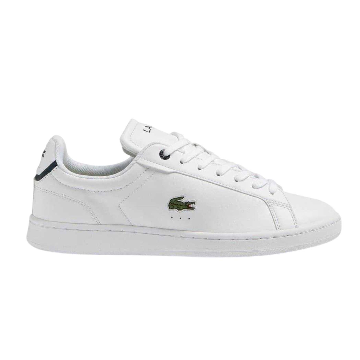 White-Navy - Front - Lacoste Mens Carnaby Pro 123 Nappa Leather Flat Trainers