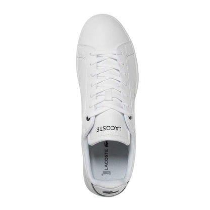 White-Navy - Side - Lacoste Mens Carnaby Pro 123 Nappa Leather Flat Trainers