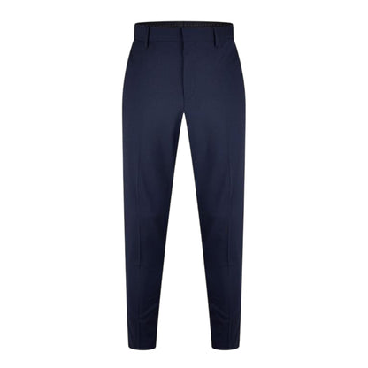 Dark Blue - Front - Hugo Mens Getlin Flex Pleated Slim Formal Trousers