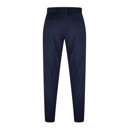 Dark Blue - Back - Hugo Mens Getlin Flex Pleated Slim Formal Trousers