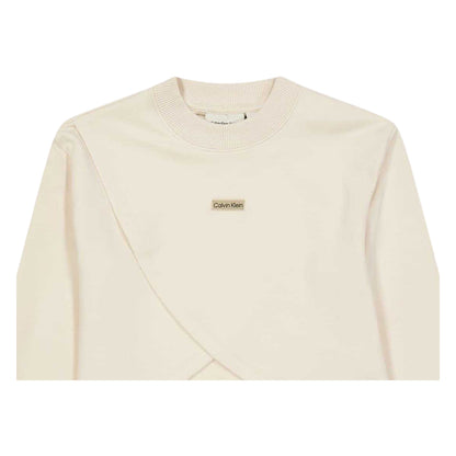 Whitecap Grey - Back - Calvin Klein Childrens-Kids Jeans Metal Logo Sweatshirt