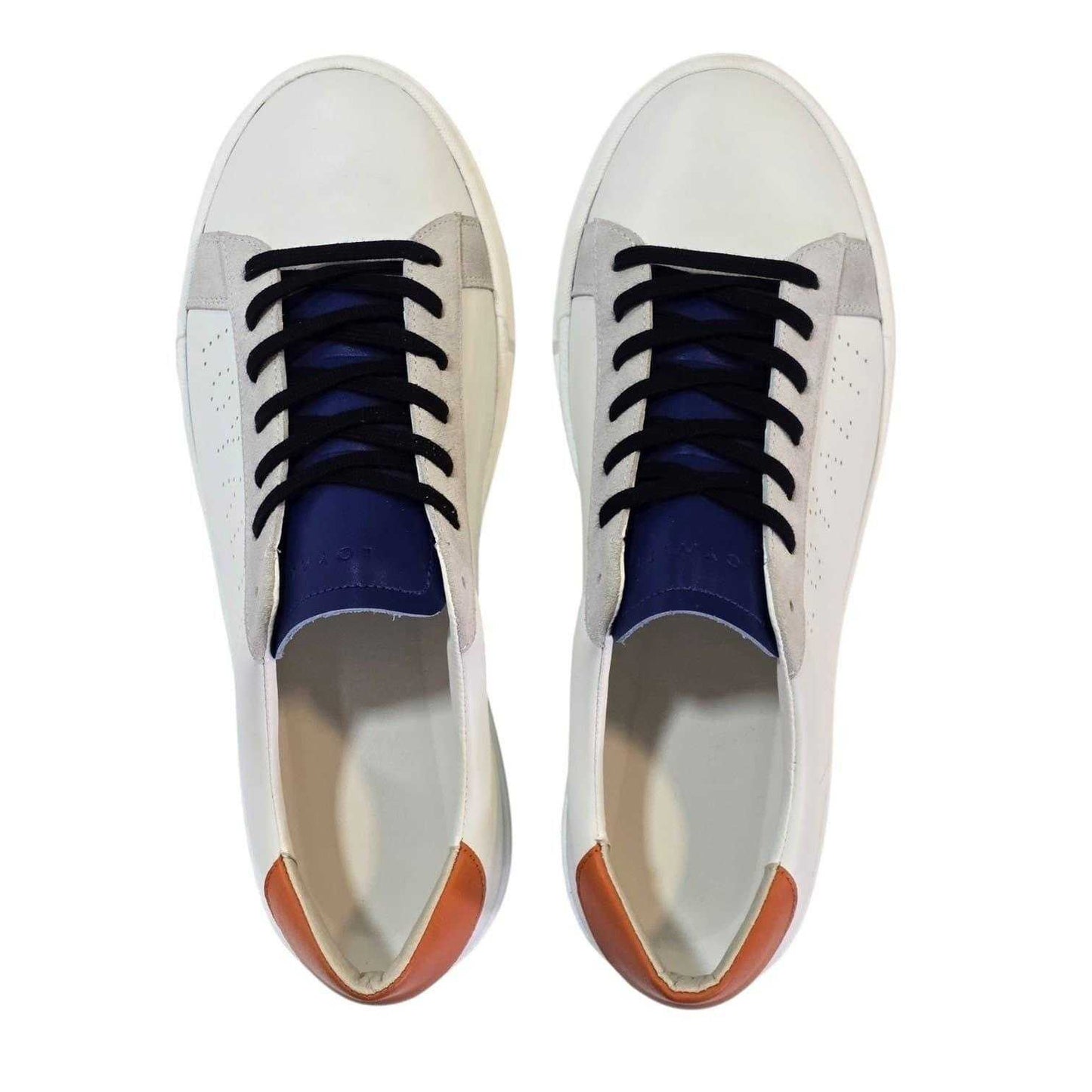 White-Grey - Lifestyle - Loyalti Mens Levia Leather Flat Trainers