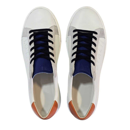 White-Grey - Lifestyle - Loyalti Mens Levia Leather Flat Trainers