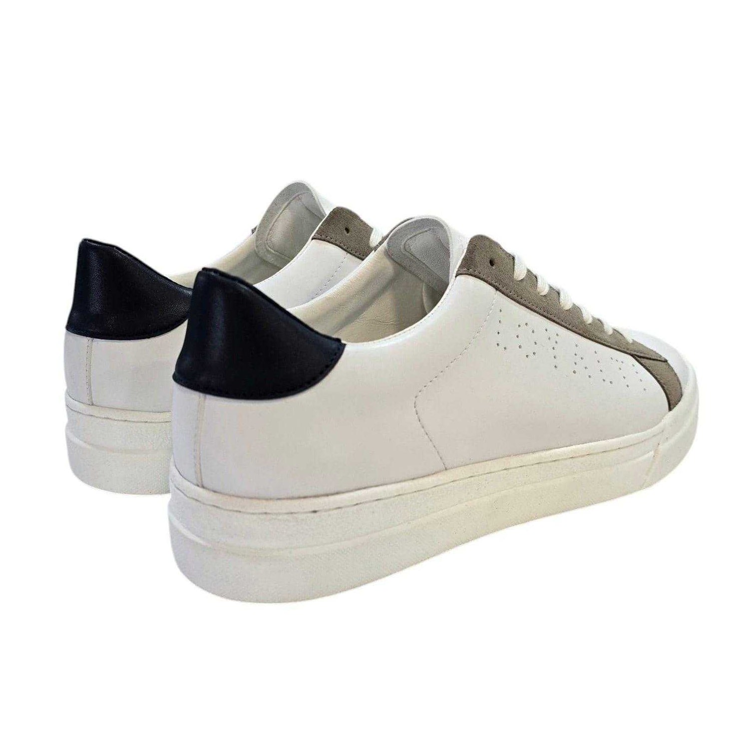 White - Back - Loyalti Mens Levia Leather Flat Trainers