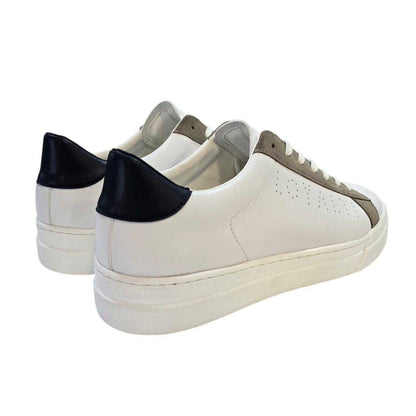 White - Back - Loyalti Mens Levia Leather Flat Trainers