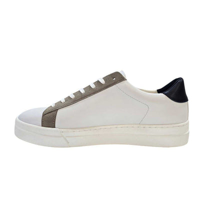 White - Side - Loyalti Mens Levia Leather Flat Trainers
