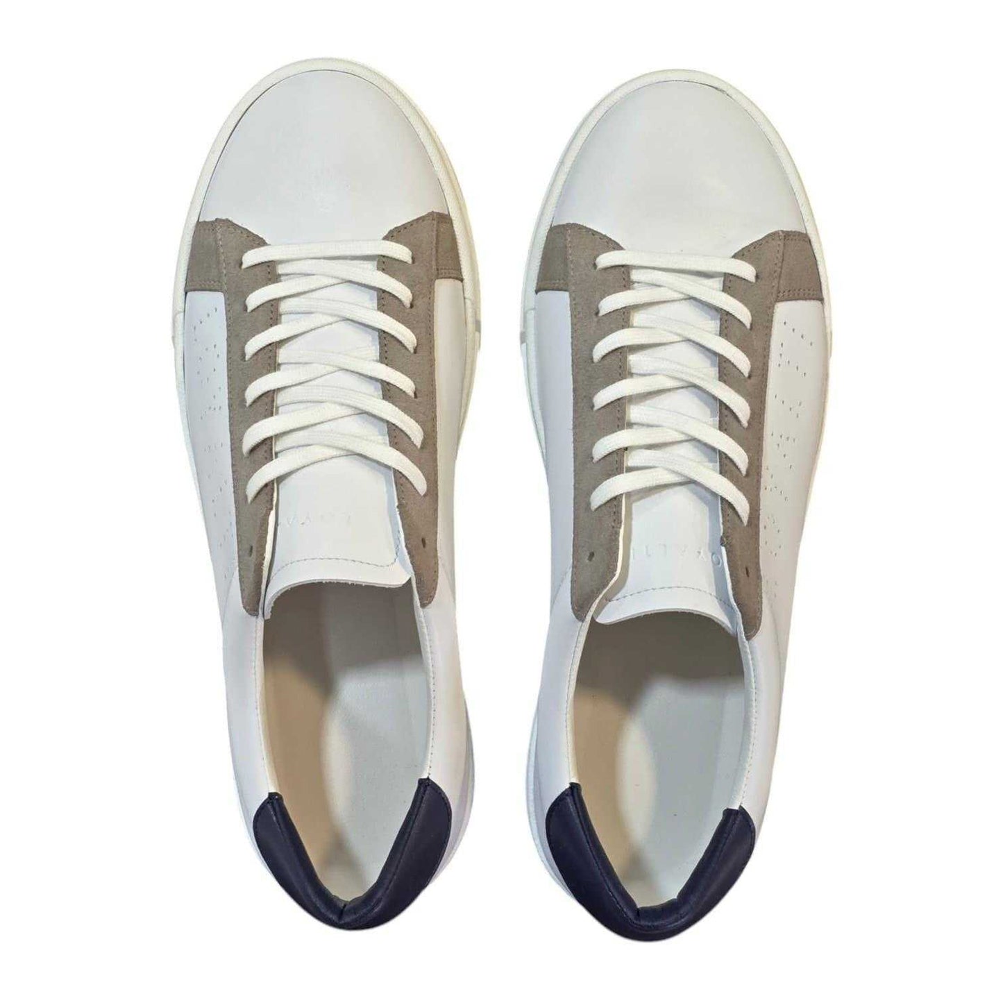 White - Lifestyle - Loyalti Mens Levia Leather Flat Trainers