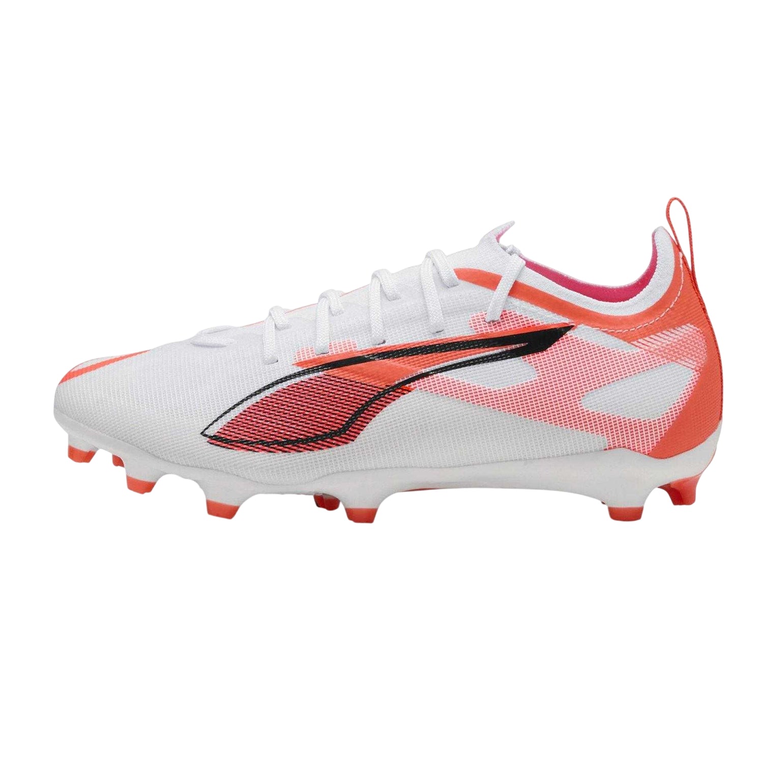 Puma White-Orange - Side - Puma Childrens-Kids Ultra Pro Firm Ground Football Boots
