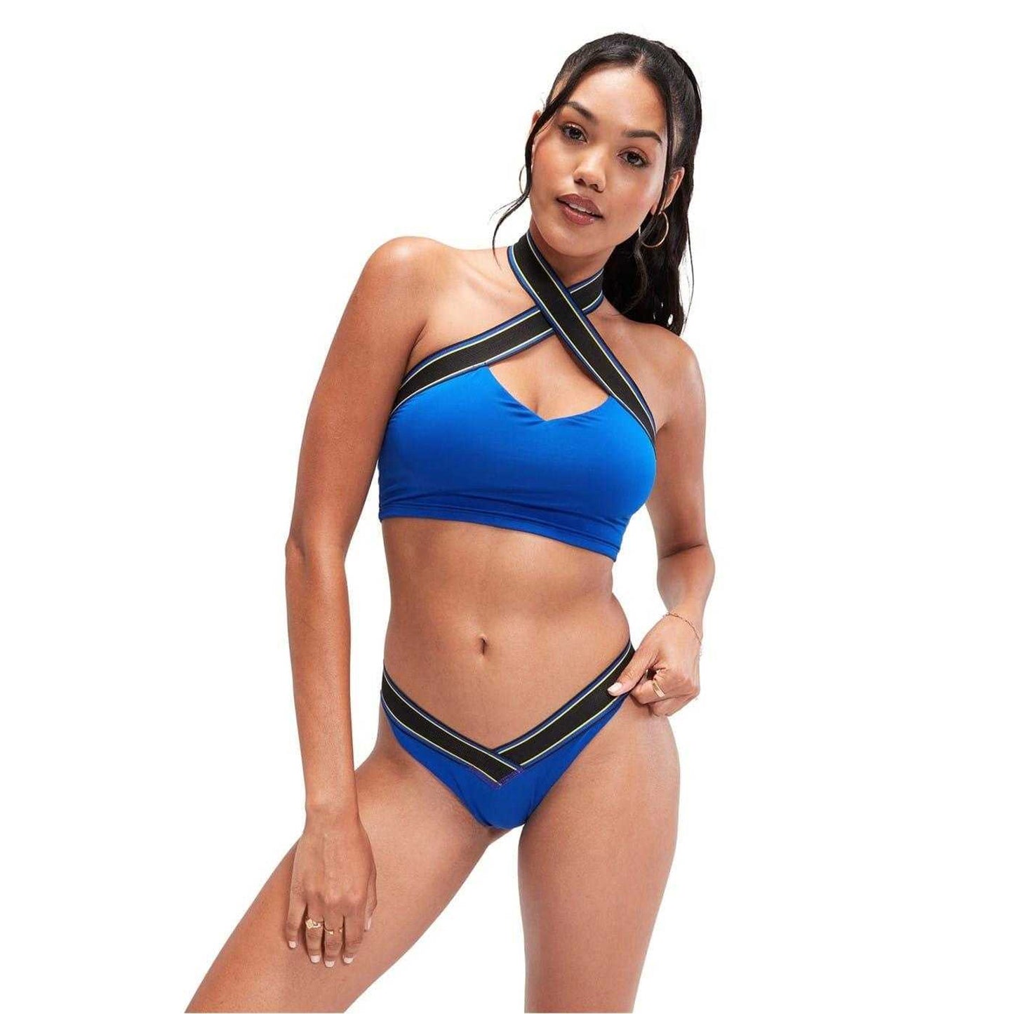 Blue - Side - Speedo Womens-Ladies Flu3nte Bikini Bottoms