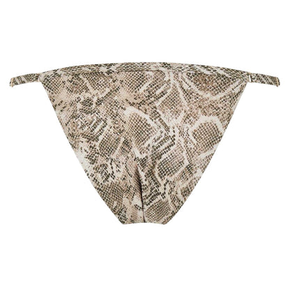 Brown - Back - Good American Womens-Ladies Snakeskin Hipster Bikini Bottoms