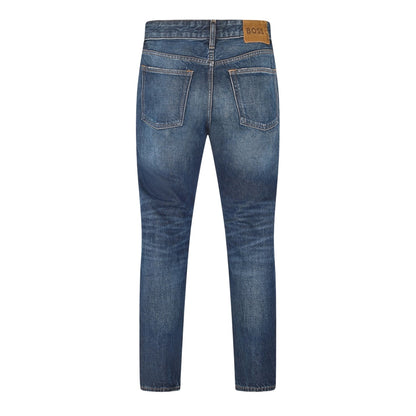 Navy - Back - Boss Mens Ogden 5 Pockets Slim Jeans