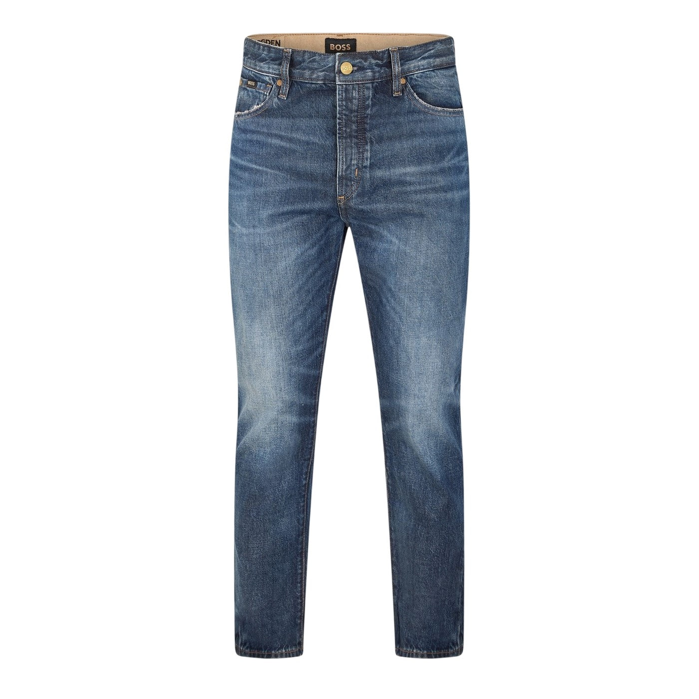 Navy - Front - Boss Mens Ogden 5 Pockets Slim Jeans