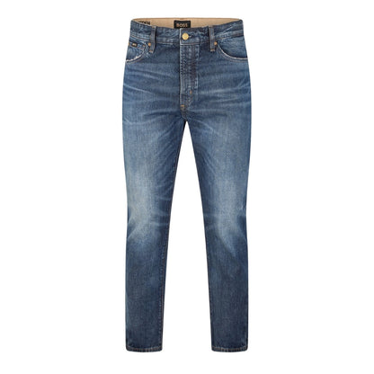 Navy - Front - Boss Mens Ogden 5 Pockets Slim Jeans