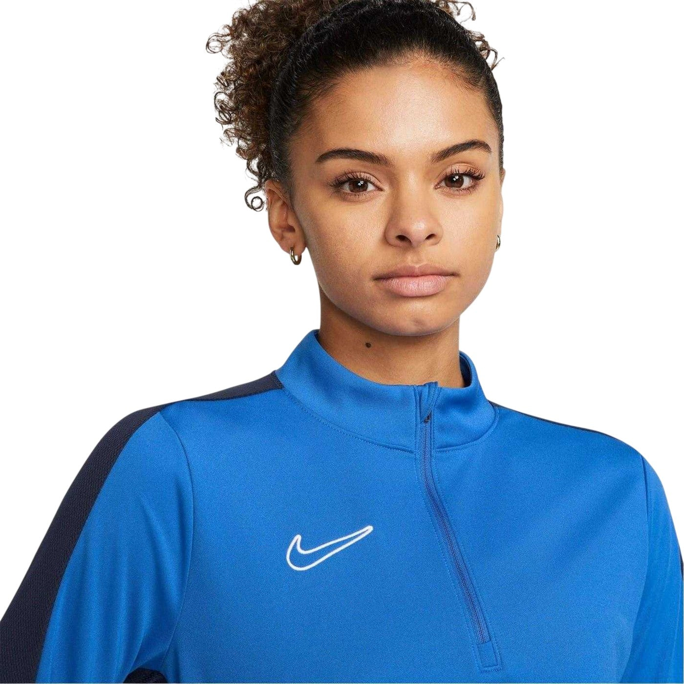 Blue-White - Side - Nike Womens-Ladies Performance Zip Neck Training Sweatshirt
