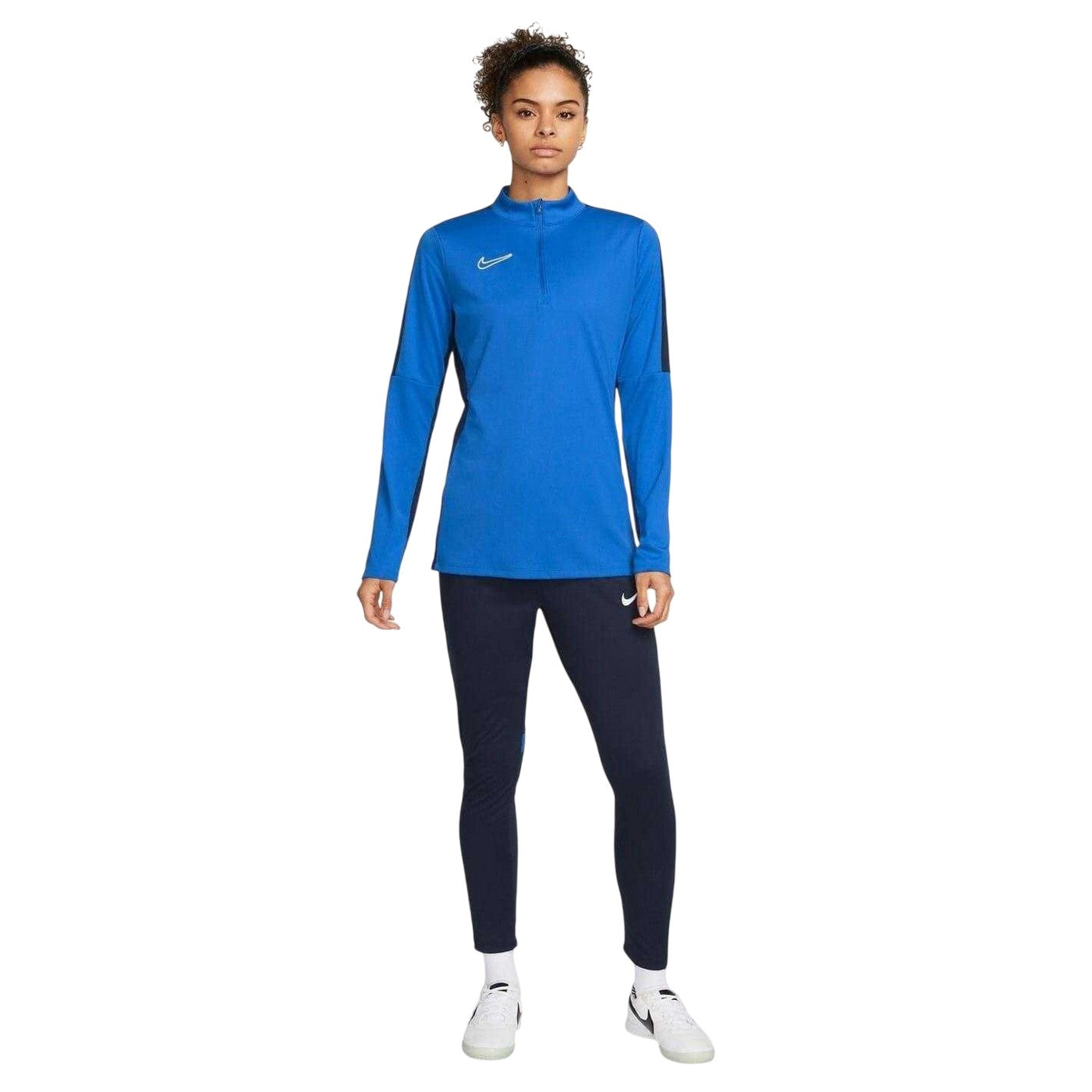 Blue-White - Lifestyle - Nike Womens-Ladies Performance Zip Neck Training Sweatshirt