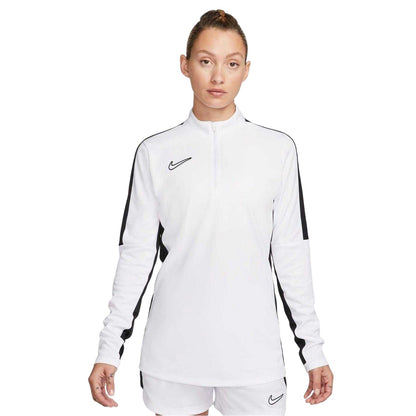 White-Black - Front - Nike Womens-Ladies Performance Zip Neck Training Sweatshirt