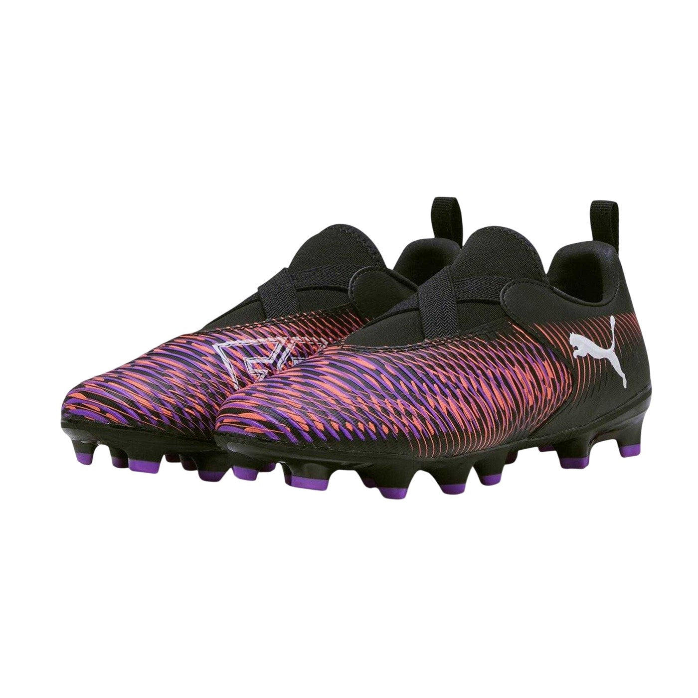Puma Black-Purple - Side - Puma Childrens-Kids Future Match Firm Ground Football Boots