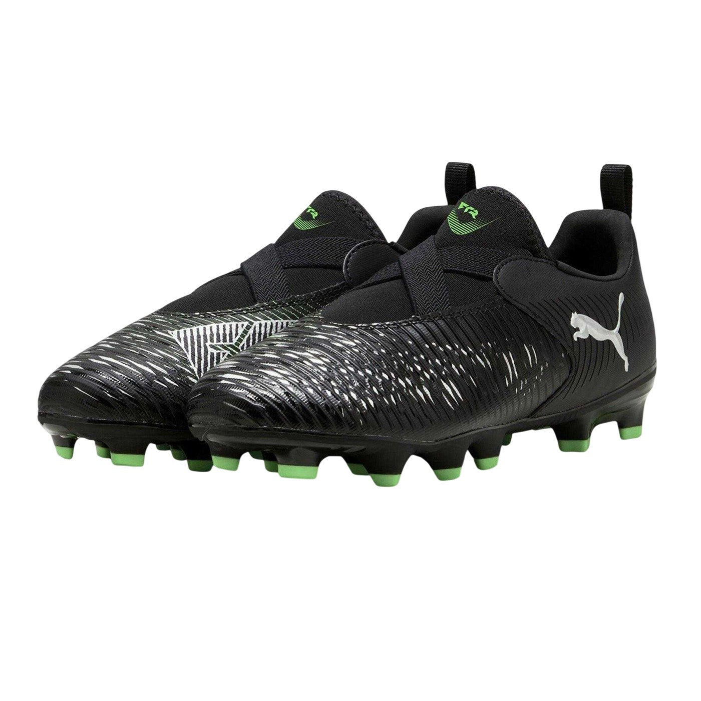 Puma Black-White - Side - Puma Childrens-Kids Future Match Firm Ground Football Boots