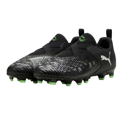 Puma Black-White - Side - Puma Childrens-Kids Future Match Firm Ground Football Boots