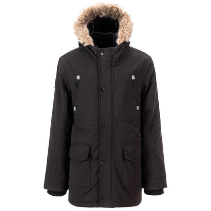 Black - Front - Firetrap Boys Faux Fur Trim Parka