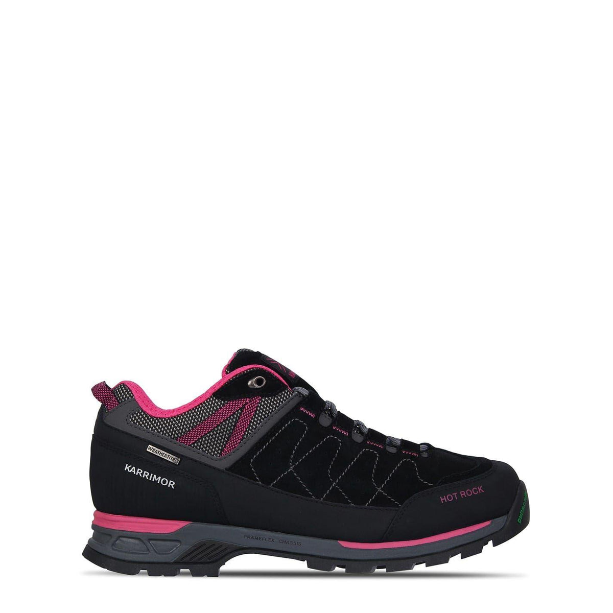 Black-Pink - Front - Karrimor Womens-Ladies Hot Rock Suede Waterproof Walking Shoes