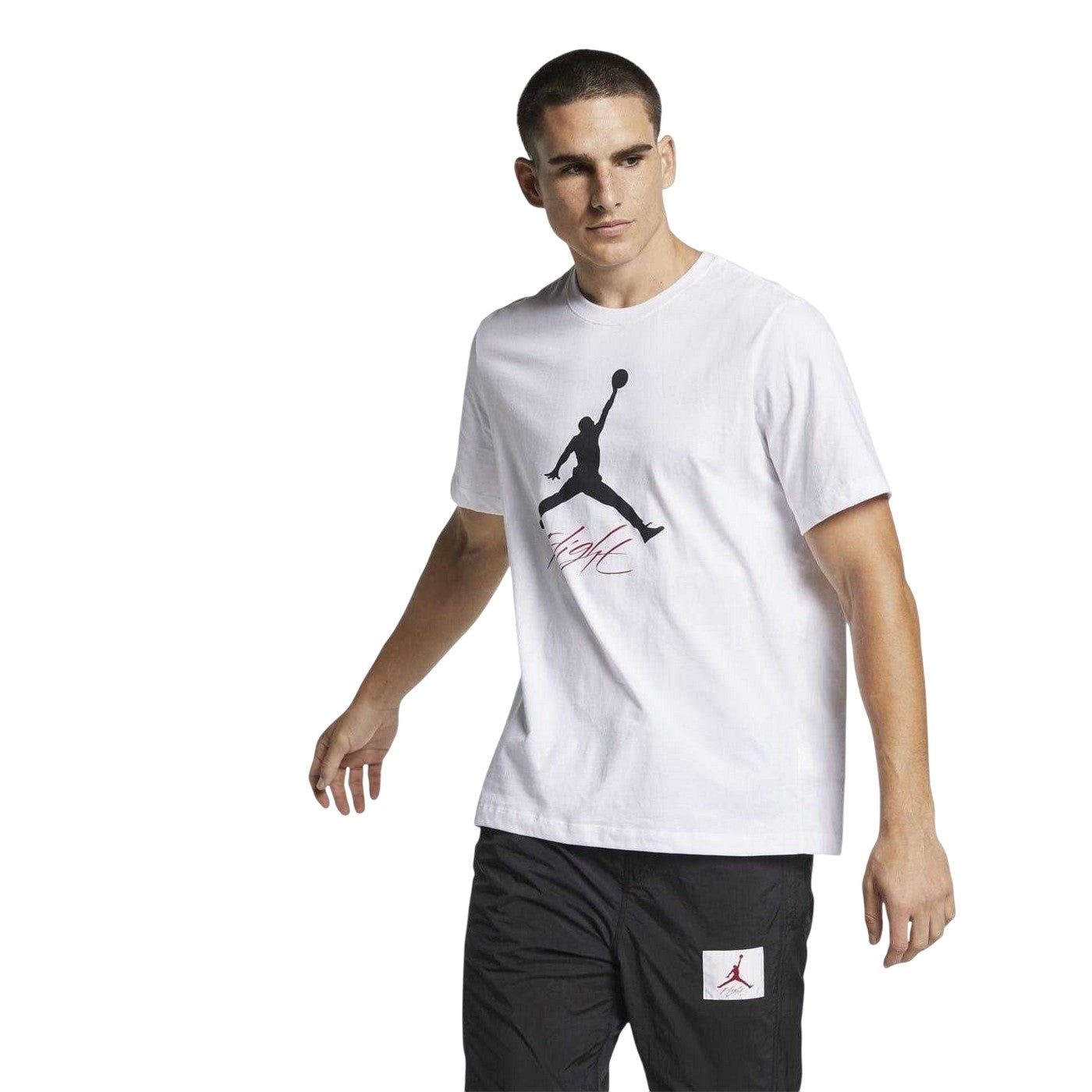 White-Black - Front - Nike Mens Jordan Flight Jump Regular T-Shirt