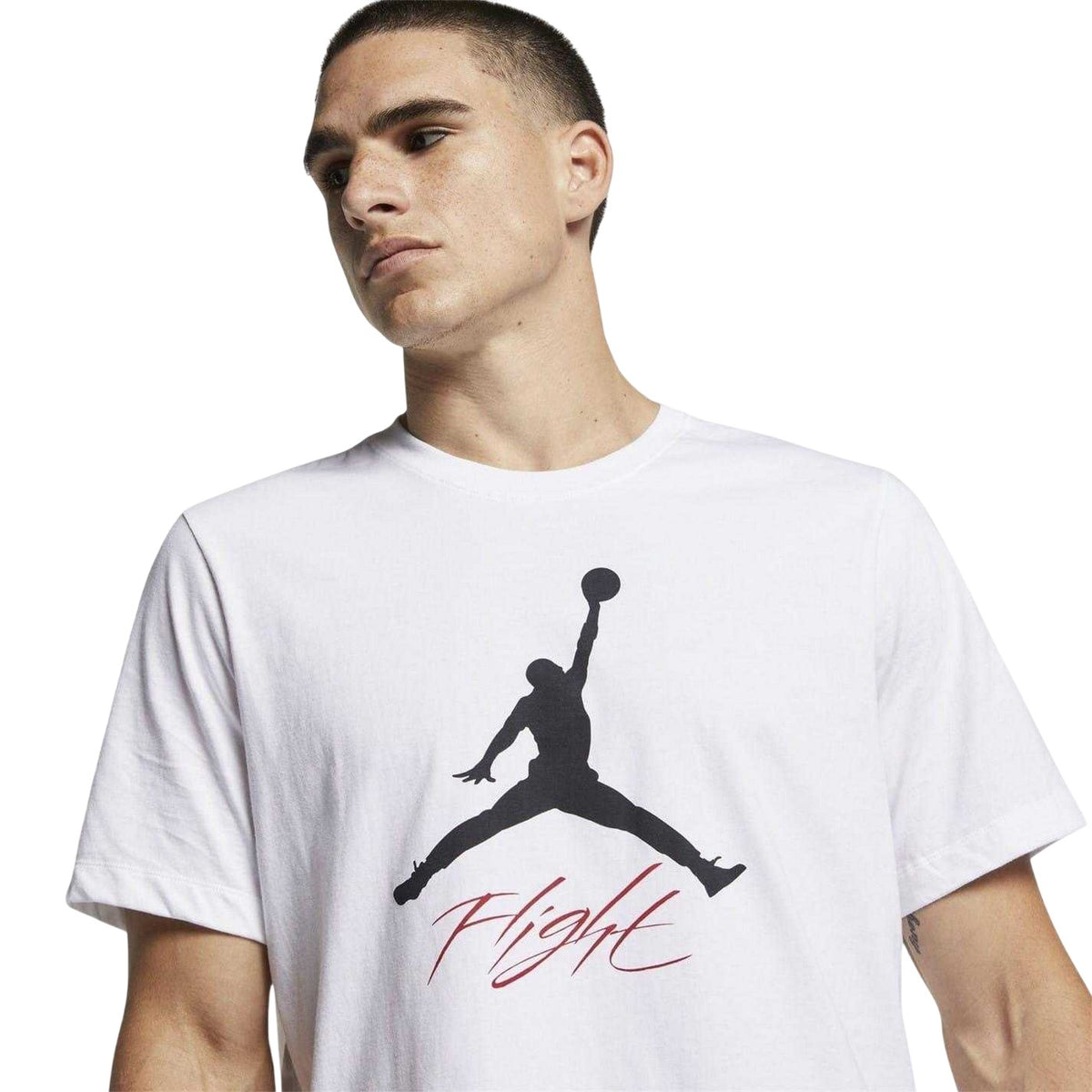 White-Black - Side - Nike Mens Jordan Flight Jump Regular T-Shirt