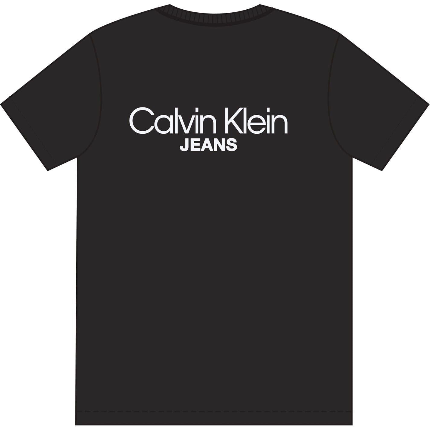 Black - Back - Calvin Klein Mens Back Print Logo Regular T-Shirt