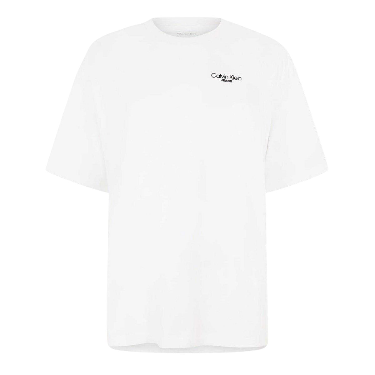 Brilliant White - Front - Calvin Klein Mens Back Print Logo Regular T-Shirt