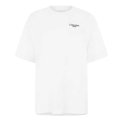 Brilliant White - Front - Calvin Klein Mens Back Print Logo Regular T-Shirt