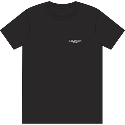 Black - Front - Calvin Klein Mens Back Print Logo Regular T-Shirt