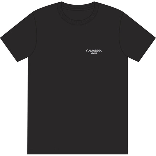 Black - Front - Calvin Klein Mens Back Print Logo Regular T-Shirt