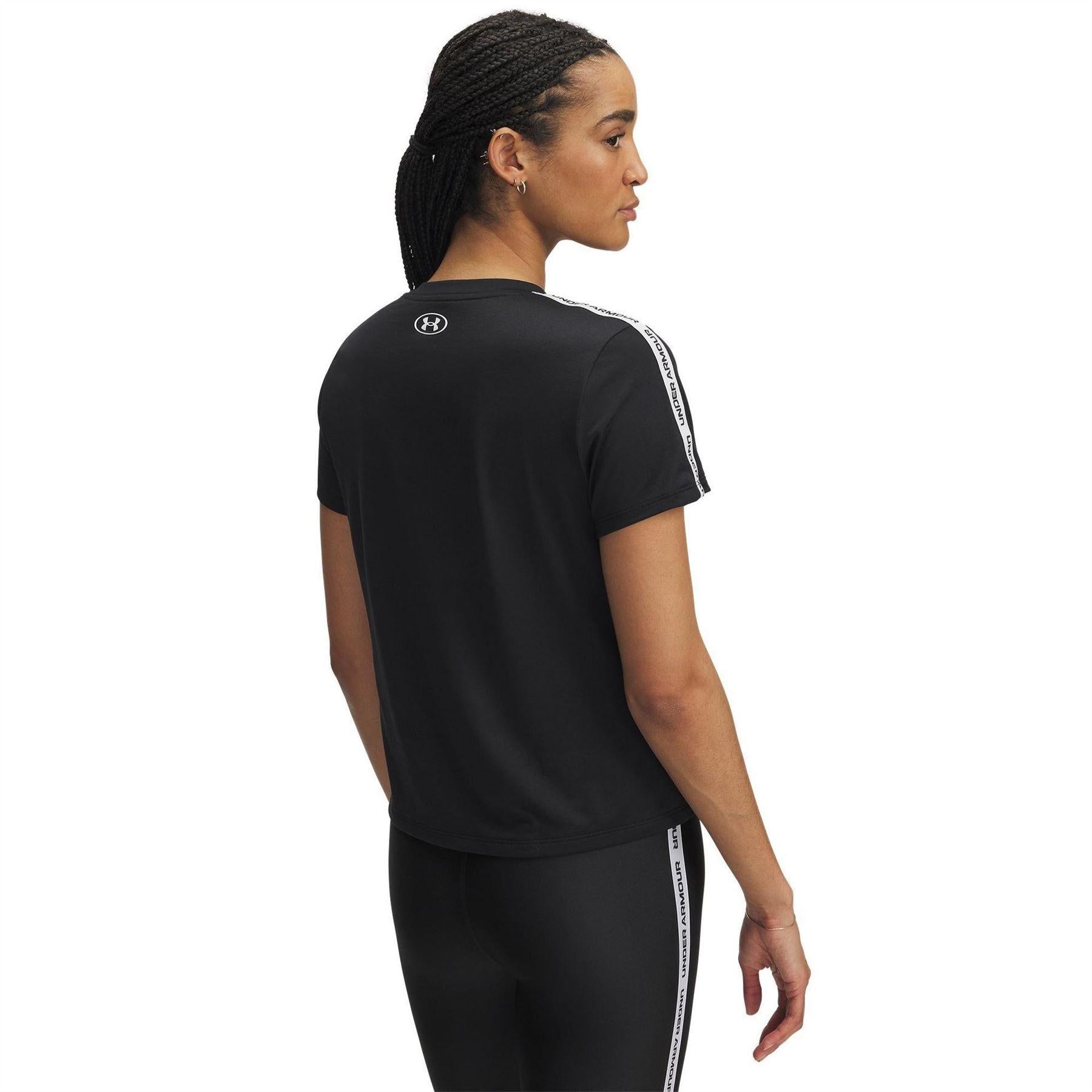 Black - Back - Under Armour Womens-Ladies Tech Lightweight T-Shirt