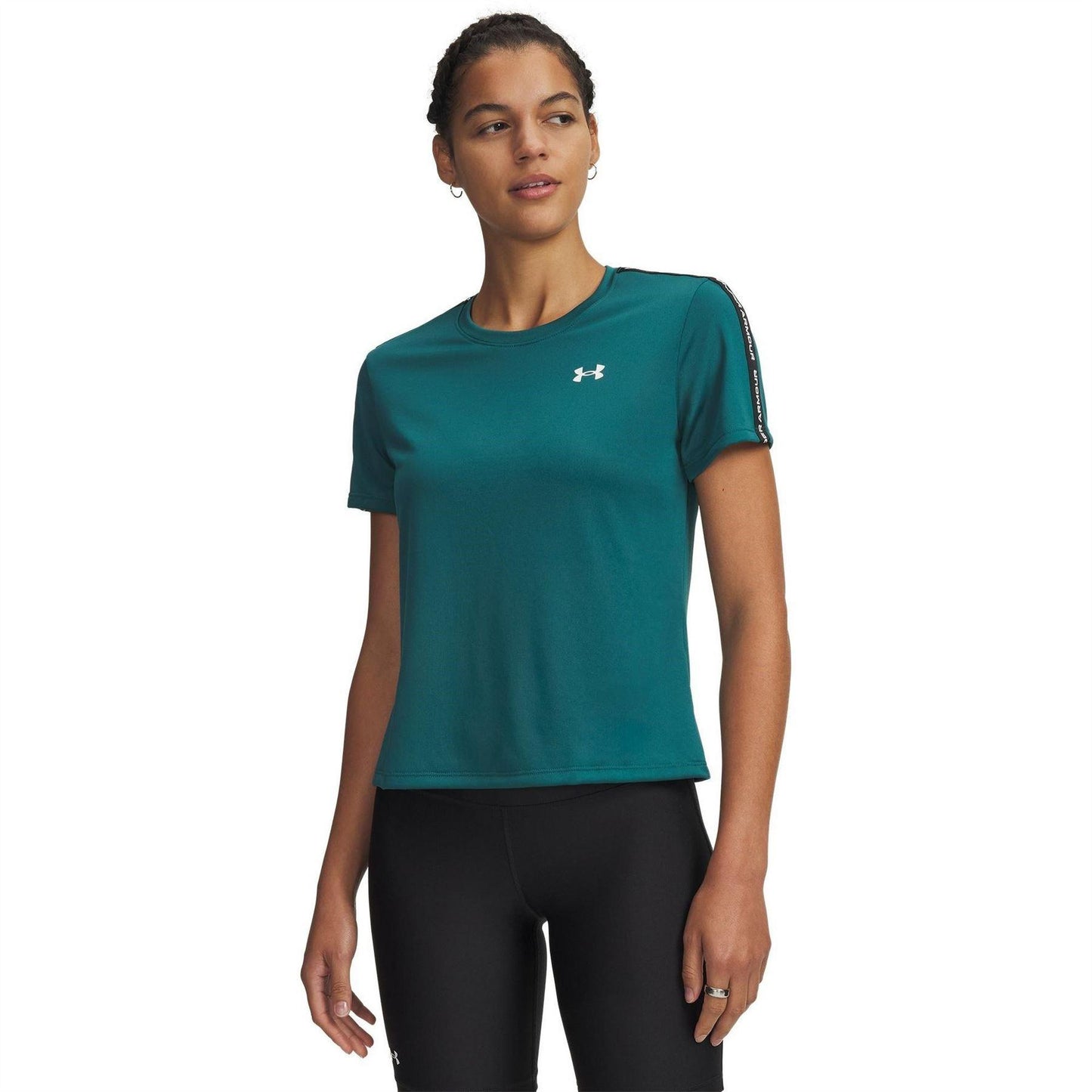Green-Black-White - Front - Under Armour Womens-Ladies Tech Lightweight T-Shirt